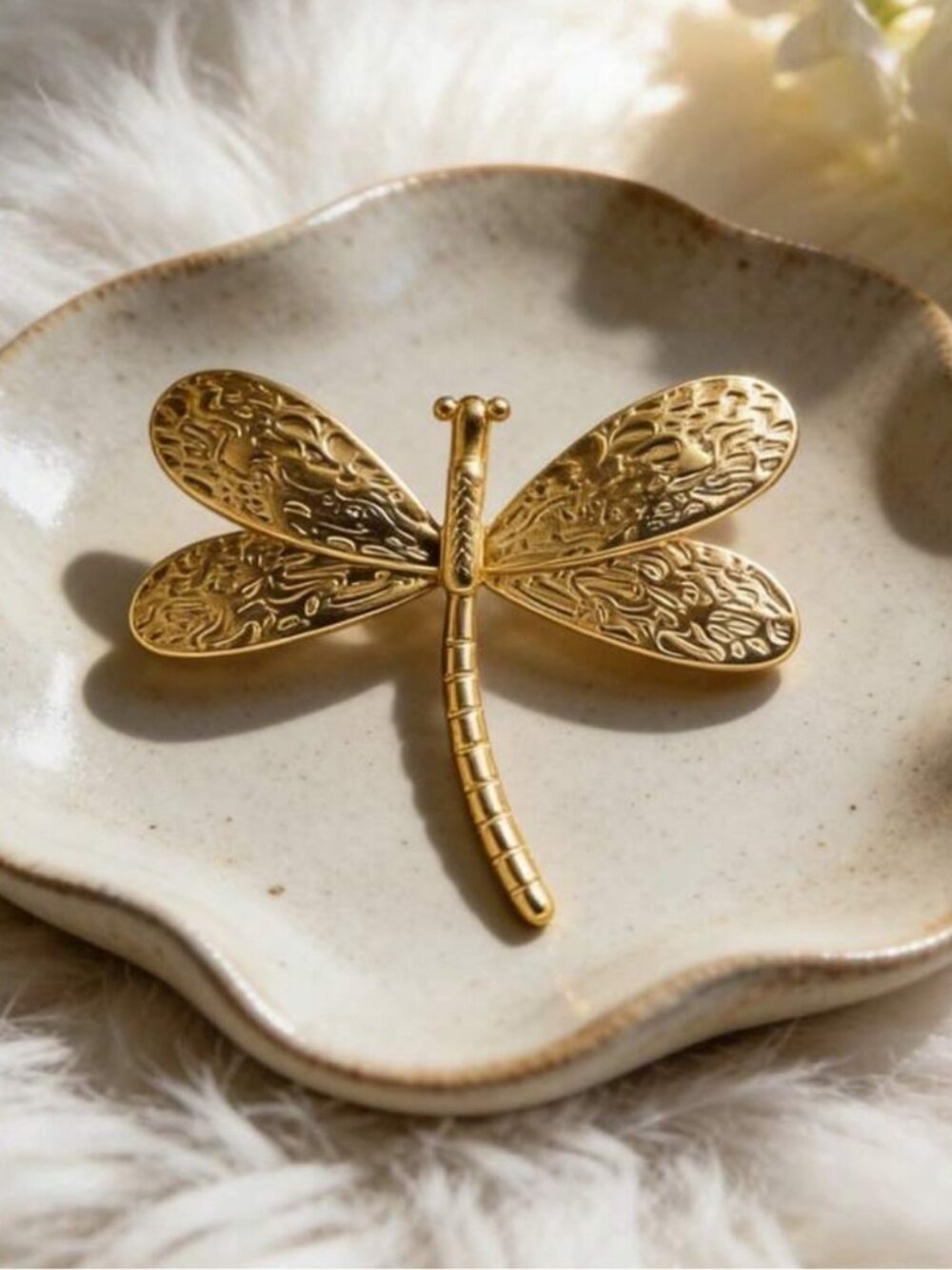 Maison Elance Gold Dragonfly Brooch